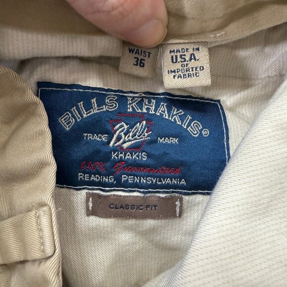 Bill's Khakis Pants Men 36 x 30 Beige Khaki Classic Fit M2 Flat Front b111 - Picture 9 of 16